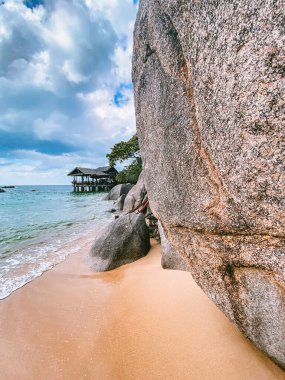 Koh Tao 'daki sahil manzarası, Samui bölgesi, Tayland, Güneydoğu Asya