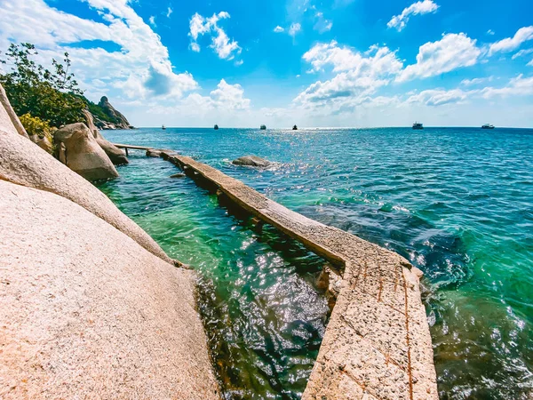 Koh Tao 'daki sahil manzarası, Samui bölgesi, Tayland, Güneydoğu Asya