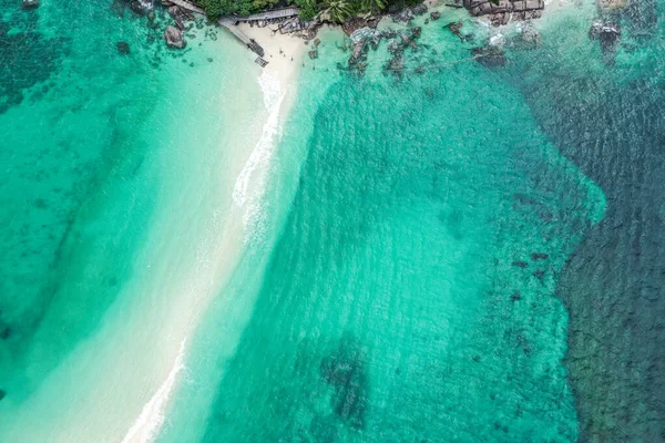 Vista aérea de Koh Nang Yuan, em Koh Tao, província de Samui, Tailândia, sudeste da Ásia — Fotografia de Stock