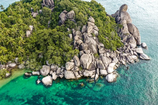 Luchtfoto van Koh Tao, provincie Samui, Thailand, Zuidoost-Azië — Stockfoto