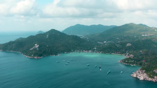 Vista aérea de Koh Tao, provincia de Samui, Tailandia, sudeste asiático — Vídeos de Stock