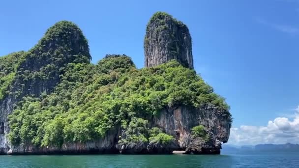 在泰国高瑶岛、 phuket和krabi省乘坐长尾船游轮 — 图库视频影像
