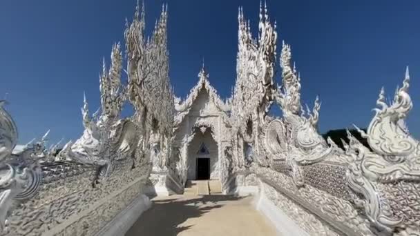 Wat Rong Khun - Complexul Templului Alb din Chiang Rai, Thailanda — Videoclip de stoc