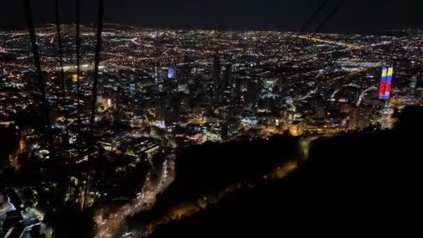 Timelapse della funivia per Mount Monserrate punto di vista a Bogotà, Colombia — Video Stock