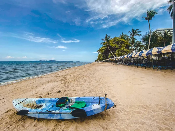 View of Jomtien beach during covid lockdown, Pattaya, Chonburi, Thailand — Stock Photo, Image