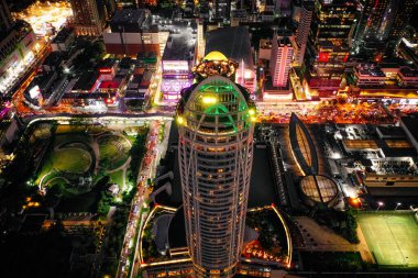 Bangkok Tayland 'dan Siyam ve Rachathewi manzarası