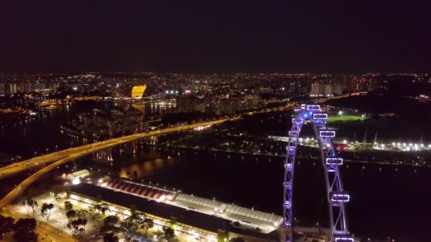 Baie Marina et Jardin près de la baie vue aérienne à Singapour — Video