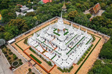 Wat Asokaram 'ın havadan görünüşü, Güney Bangkok, Tayland' daki tapınak