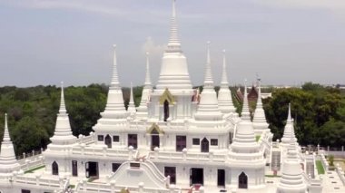 Wat Asokaram 'ın havadan görünüşü, Güney Bangkok, Tayland' daki tapınak