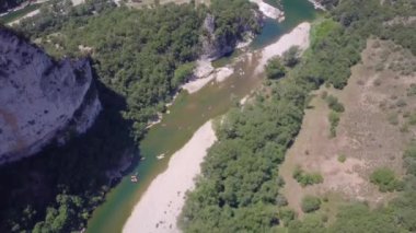 Fransa 'da Ardeche lavantası ve hava manzarası