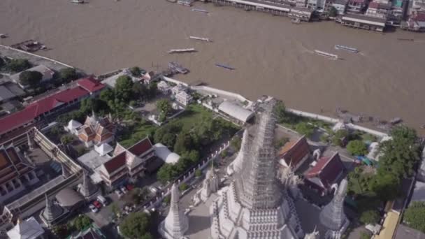 Świątynie widok z lotu ptaka w Bangkoku w Tajlandii — Wideo stockowe