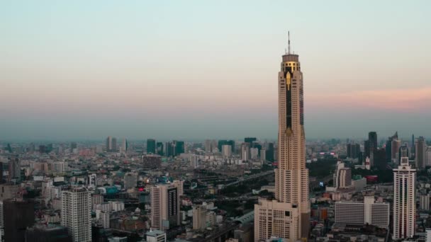 Baiyoke torony légi kilátás Bangkok Thaiföldön — Stock videók