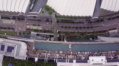 Marina Körfezi ve Bahçesi, Singapur Körfezi hava manzaralı.