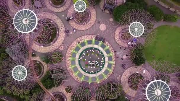 Marina Bay och Garden vid bukten antenn utsikt i Singapore — Stockvideo