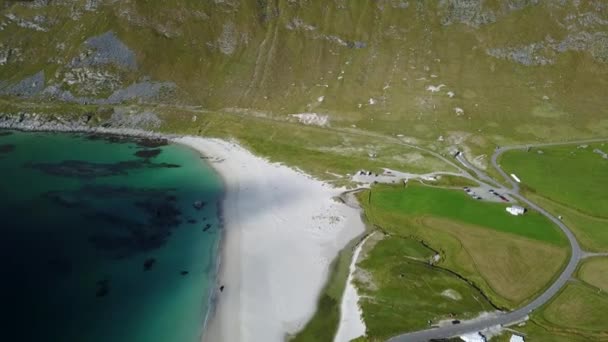 Lofoten νησιά και την παραλία εναέρια θέα στη Νορβηγία — Αρχείο Βίντεο