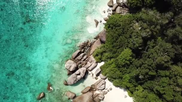 Similan island and beach aerial view in Thailand — Stock Video