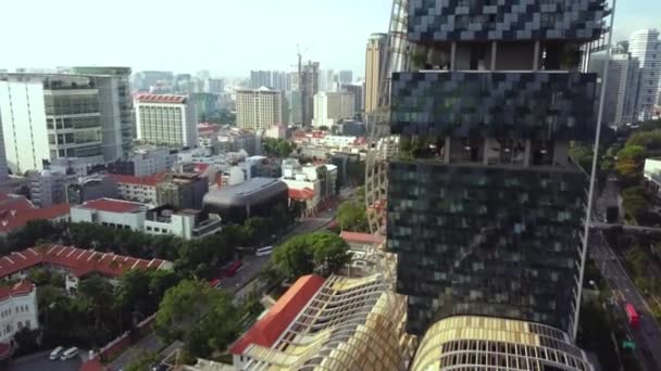 Singapurská obchodní čtvrť letecký pohled v Singapuru — Stock video