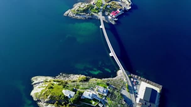 Îles Lofoten et plage vue aérienne en Norvège — Video