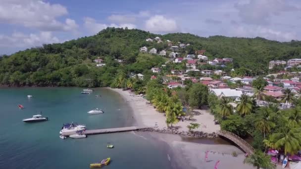 Ilha da Martinica e vista aérea de praia nas ilhas do Caribe — Vídeo de Stock