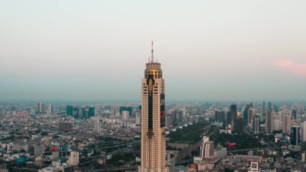 Widok z lotu ptaka Baiyoke w Bangkoku w Tajlandii — Wideo stockowe