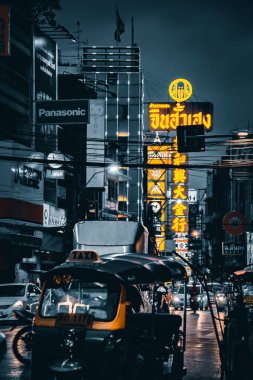 Bangkok, Tayland 'da gece vakti Çin Mahallesi sokakları