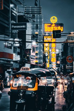 Bangkok, Tayland 'da gece vakti Çin Mahallesi sokakları