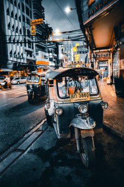 Bangkok, Tayland 'da gece vakti Çin Mahallesi sokakları