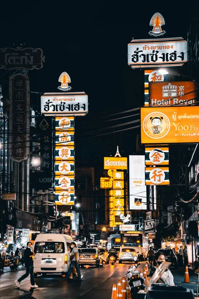 Bangkok, Tayland 'da gece vakti Çin Mahallesi sokakları