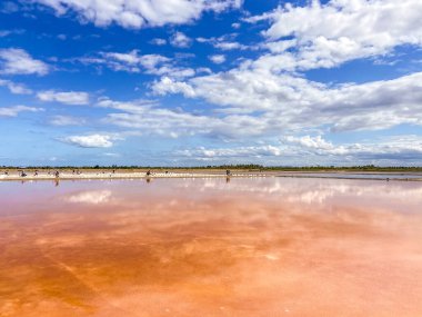 Phetchaburi Tuzu Naklua 'da daireler, çiftlikler ve çiftçiler Phetchaburi, Tayland' da tuz topluyor.
