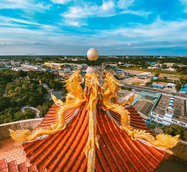 Drachentempel Wat Samphran in Nakhon Pathom, Thailand — Stockfoto