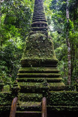 Namtok Phlio Ulusal Parkı, Chanthaburi, Tayland 'da antik pagoda ve şelale