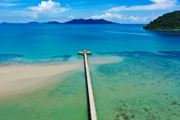 Aerial view of Bang Bao Pier and the lighthouse in koh Chang, Trat, Thailand — Stock Photo, Image