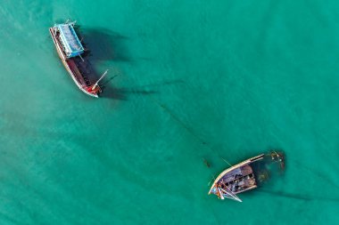 Mayom Köprüsü, batık ve boğulan tekneler Koh Chang, Trat, Tayland