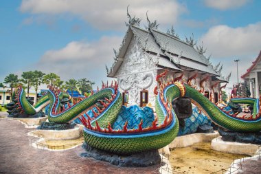 Wat Nong Chap Tao, Pattaya, Chonburi, Tayland 'daki kaplumbağa ve ejderha tapınağı.