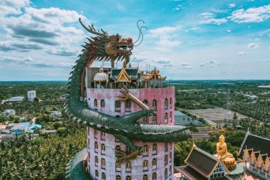 Nakhon Pathom, Tayland 'daki Ejder Tapınağı Wat Samphran