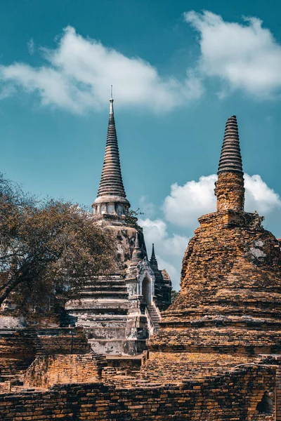 Wat Phra Si Sanphet in Phra Nakhon Si Ayutthaya, Historic City of Ayutthaya, empty during covid, Thailand — 图库照片