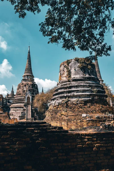 Wat Phra Si Sanphet in Phra Nakhon Si Ayutthaya, Historic City of Ayutthaya, empty during covid, Thailand — 图库照片