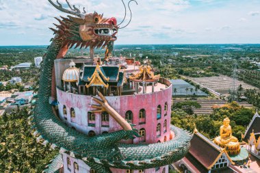 Nakhon Pathom, Tayland 'daki Ejder Tapınağı Wat Samphran