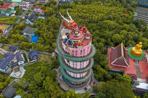 Wat Samphran Dragon Temple Near Bangkok Thailand Aerial Panoramic View From Drone Larastock