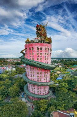 Nakhon Pathom, Tayland 'daki Ejder Tapınağı Wat Samphran