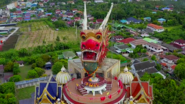 Храм Дракона Ват Самфран в Накхонпатом, Таиланд — стоковое видео