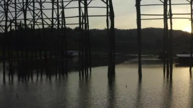 Mon Köprüsü, Sangkhlaburi 'de eski ahşap köprü, Kanchanaburi, Tayland