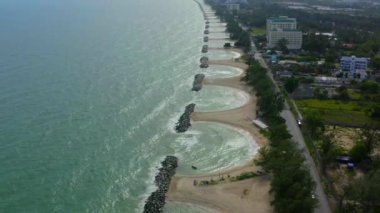 Tayland, Rayong 'daki PMY Plajı' nın havadan görüntüsü.