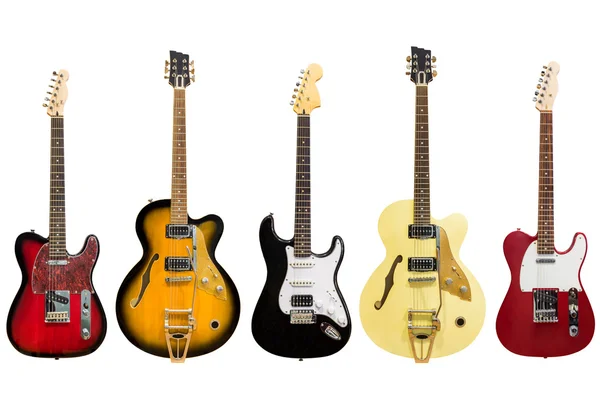 electric guitars isolated on white background