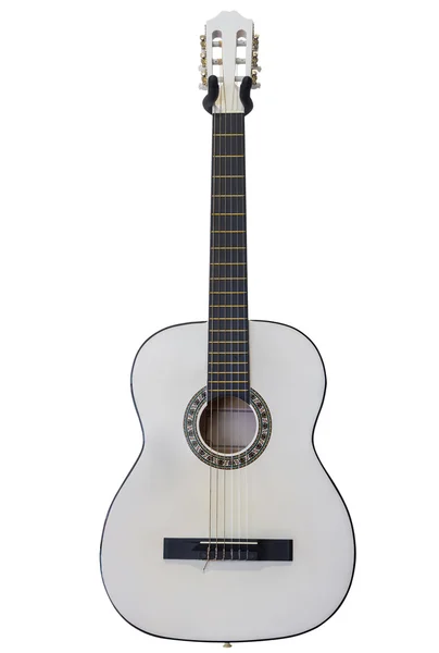 Guitarra acústica isolada sobre fundo branco — Fotografia de Stock