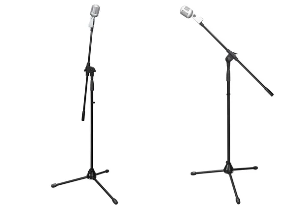 Palco microfone isolado no fundo branco — Fotografia de Stock