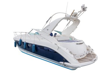 Beyaz bir arka plan üzerinde izole Motorlu tekne