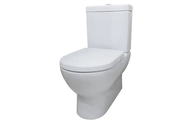 WC bianco isolato su sfondo bianco — Foto Stock