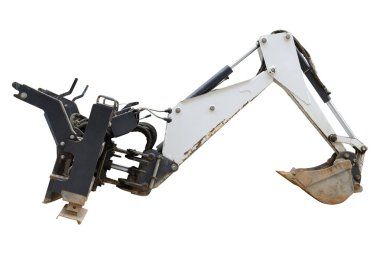 Beyaz arka plan üzerinde izole Ekskavatör Kepçe