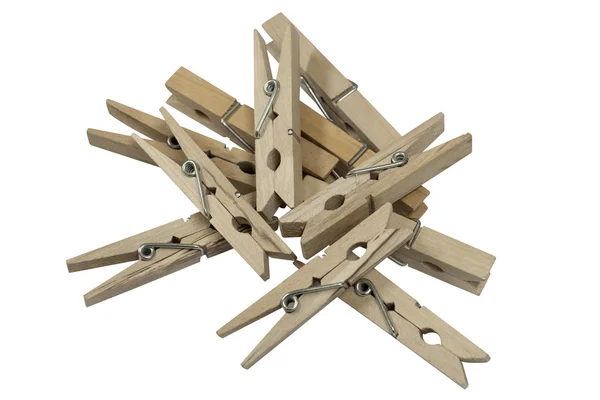 Clothespins isolado no fundo branco — Fotografia de Stock